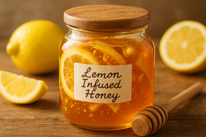 create honey jar with lemon infused honey