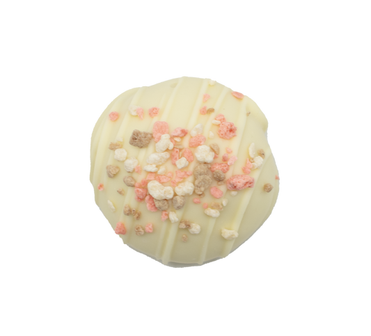 1.5oz Peach Cobbler Truffle, White Chocolate