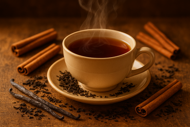Vanilla and cinnamon black tea